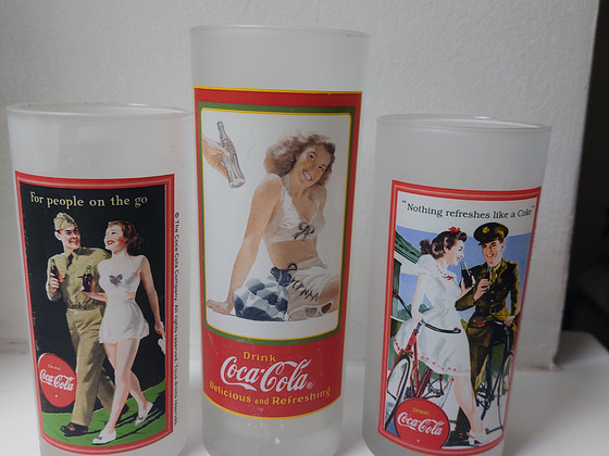 3 vintage Coca-Cola klaasi
