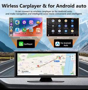 Podofo 10,26" портативная автомобильная стереосистема — беспроводной CarPlay и A... (2 фото из 4)