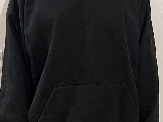 Must Yeezy-stiilis double layered oversized kapuutsiga pusa