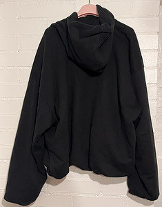 Черное oversized худи с капюшоном в стиле Yeezy, double layered (8 фото из 9)