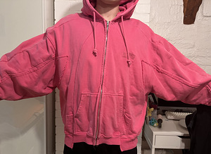 Розовое oversized худи на молнии Vetements (4 фото из 6)