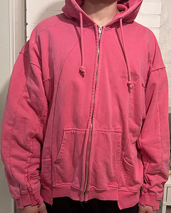 Розовое oversized худи на молнии Vetements (3 фото из 6)
