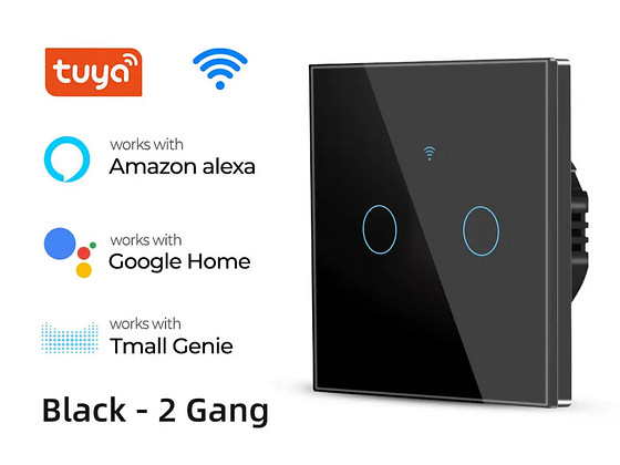 Nutikas WiFi valguslüliti 2-klahviline (2 Gang) – Tuya Smart
