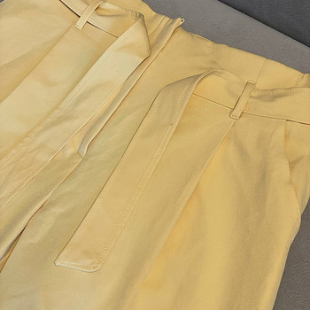 New Look жёлтые брюки с высокой талией и поясом, размер 42 (XL)