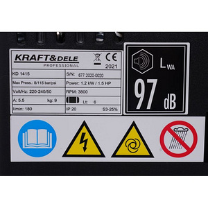 Безмасляный компрессор KD1415 6L 8bar (9 фото из 9)