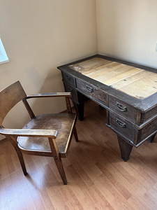 Art Deco Antiik kirjutuslaud 120cm (8 foto / 10)