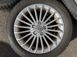17" Audi originaalveljed 5x112 + naastrehvid 225/50/17 (8 foto / 8)