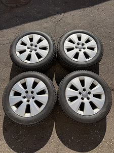 17" оригинальные диски Audi 5x112 + шипованные шины 225/55/17 (4 фото из 8)