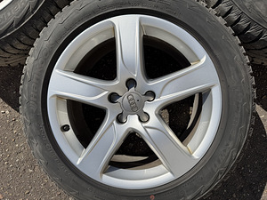 18" оригинальные диски Audi 5x112 + шипованные шины 235/55/18 (7 мм) (6 фото из 8)