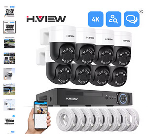 Valvekaamera H.view 8CH 4K 5MP 8MP CCTV Security Camera (1 foto / 8)