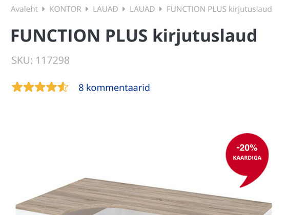 Kirjutuslaud Function Plus