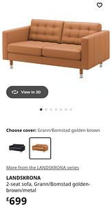 2-Seater Leather Sofa LANDSKRONA (1 foto / 6)
