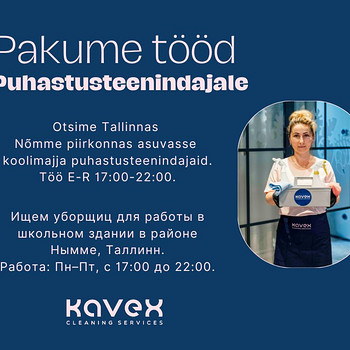 Pakume tööd puhastusteenindajale
