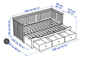 IKEA HEMNES päevavoodi, hall, 80×200, madratsid kaasa (5 foto / 5)
