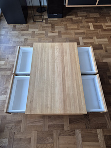 Диваный столик , массив дуба , 4 ящика (6 фото из 6)