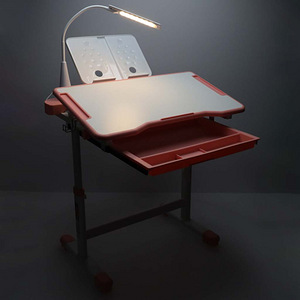 Laste koolilaud, reguleeritav tool, LED-lamp, USB, roosa. (7 foto / 7)