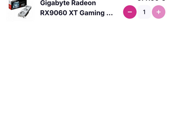 Gigabyte Radeon RX9060 XT Gaming OC ICE 16GB
