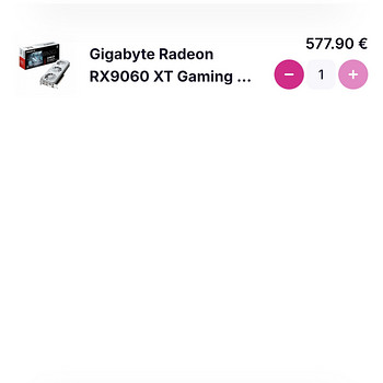 Gigabyte Radeon RX9060 XT Gaming OC ICE 16GB