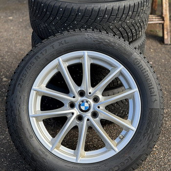17" оригинальные диски BMW style 618 5x112 + шипованные шины 225/55