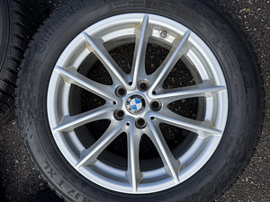 17" оригинальные диски BMW style 618 5x112 + шипованные шины 225/55 (6 фото из 10)