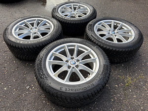 17" оригинальные диски BMW style 618 5x112 + шипованные шины 225/55 (8 фото из 10)