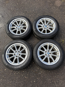 17" оригинальные диски BMW style 618 5x112 + шипованные шины 225/55 (9 фото из 10)