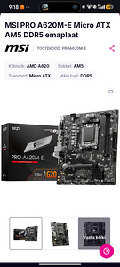 Материнская плата MSI PRO a620m-e DDR5 (1 фото из 2)