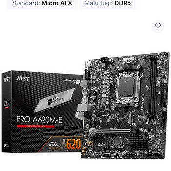 Материнская плата MSI PRO a620m-e DDR5