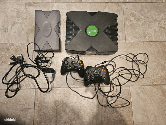 Microsoft Original OG XBOX Classic System konsool + 2 pulti