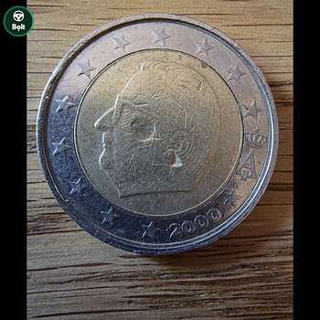 2000 aasta unikaalse defektiga belgia 2 eurone.
