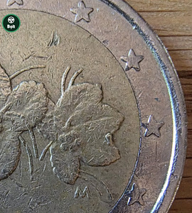 2005 aasta Soome 2 eurone. Väga haruldase defectiga. (2 foto / 4)