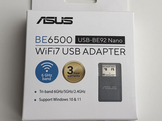 Asus BE6500 USB-BE92 Nano WiFi 7 USB Adapter