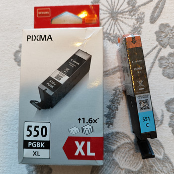 Canon originaal tindid 551C ja PGBK550 XL