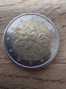 Финляндия 2 евро 2006 года. С ошибкой (2 фото из 3)