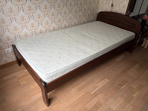 Täispuidust voodi 100×200 + hübriidmadrats (4 foto / 8)