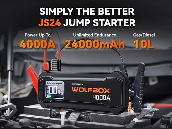 WOLFBOX 4000A 24000mAh 88Wh jumpstarter käivitusaku