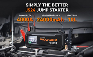 WOLFBOX 4000A 24000mAh 88Wh jumpstarter käivitusaku (1 foto / 5)