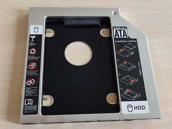 Universaalne HDD/SSD Caddy 12,7 mm SATA - DVD-seadme asemele