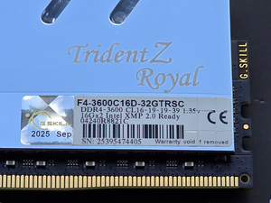 G.Skill Trident Z Royal комплект 32GB (2x16GB) DDR4 3600MHz (7 фото из 9)