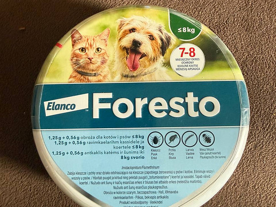 Foresto ошейник от блох и клещей для кошек и собак до 8 кг
