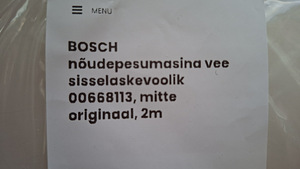 BOSCH nõudepesumasina vee sisselaskevoolik 00668113,Aquastop (3 foto / 6)