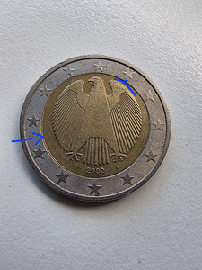 German 2002 2 eurot. Mark A defektidega (2 foto / 2)