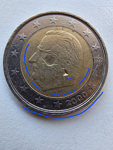 Belgia 2000 a 2 eurot. Mint vigadega. (2 foto / 2)