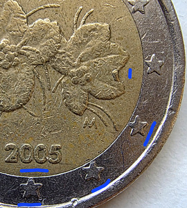 Finland 2005 2 euro. Dfektid õitel ja tähtedel. Väga harv. (6 foto / 6)