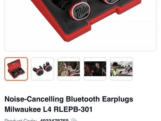 Шумоподавляющие Bluetooth-беруши Milwaukee L4 RLEPB-301