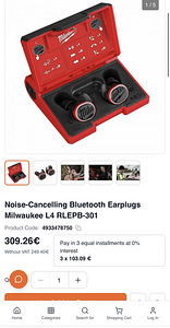 Шумоподавляющие Bluetooth-беруши Milwaukee L4 RLEPB-301 (1 фото из 3)