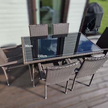 Aiamööbel, söögilaua komplekt toolidega