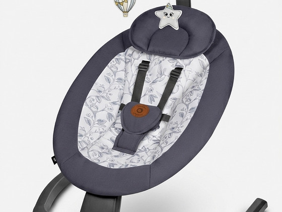 Lionelo Ralf Grey White — электрокачалка / шезлонг 2 в 1