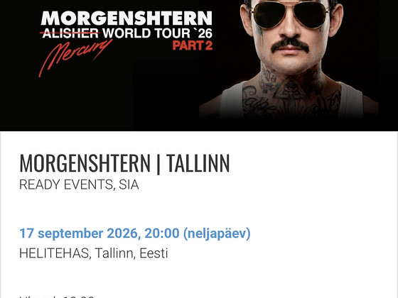 2 piletit Morgenshterni kontserdile