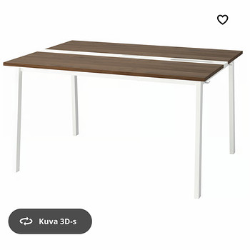 IKEA mittzon konverentsilaud, pähklipuuspoon/valge